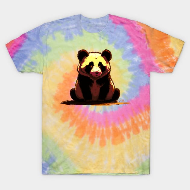 Trippy Yellow Panda Bear T-Shirt by Trip Tank